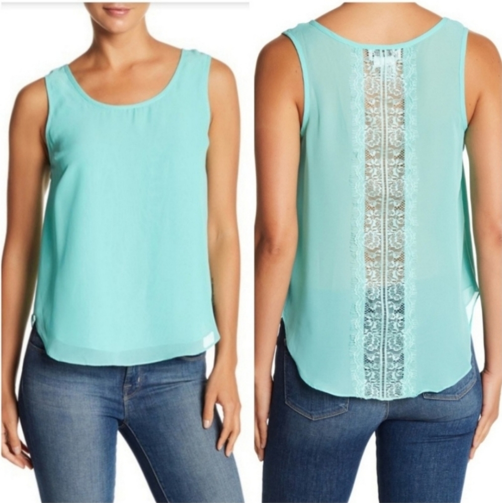 Papillon Lace Panel Tank XL NWT